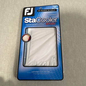 Women's FootJoy StaCooler Sport Left Hand 1/2 finger Golf Glove White Med-Large